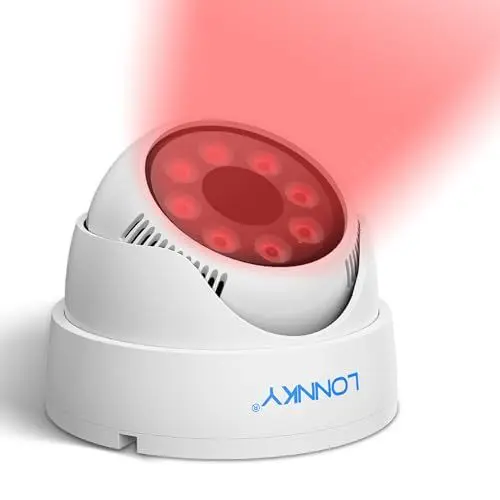 Produktbild: Lonnky Innen IR-Beleuchtung für Kameras und VR (Quest, Quest2, Quest3, PS VR2, PS5 VR2) — 850 nm Infrarot, 2 m Kabel, 12 V 1 A Stromversorgung, Verbessert Nachtsicht, B/W LED, Weiß