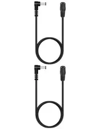 Produktbild: Lonnky Schwarz 2 M DC Kabel Verlängerung: 2er Pack, 12 V 5,5 mm x 2,1 mm, 90 Grad L-Form, Für Univivi/Tonton/Lonnky/Splenssy Überwachungskameras, TAPO C200 C310 C100, Reolink RLC-410W, EZVIZ C8C