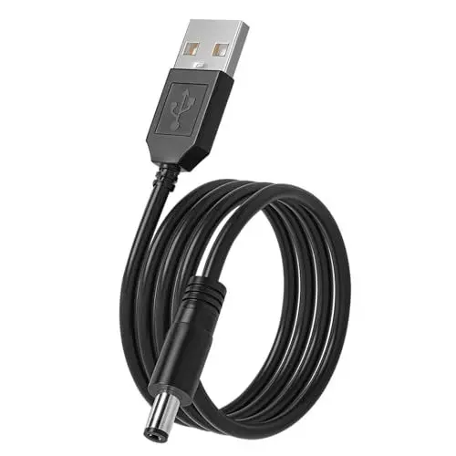 Produktbild: Lonnky USB zu 5V DC Stromkabel, 5 FT / 1,5 M Ladeadapter-Kabel, 3,5 x 1,35 mm Stecker·· Kompatibel mit Fairywill, Dnsly, Foreo Luna, Bitvae Zahnbürsten, Gesichtsreinigungsbürsten, Ventilatoren