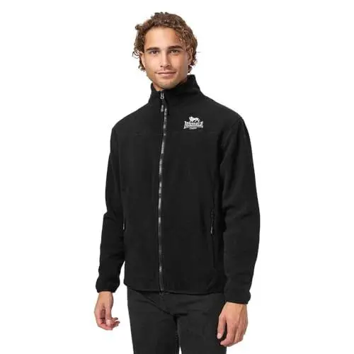 Produktbild: Lonsdale Herren Fleecejacke normale Passform ARDGOUR Black/White L