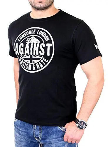 Produktbild: Lonsdale London Against Racism Männer T-Shirt schwarz XXL 100% Baumwolle Streetwear
