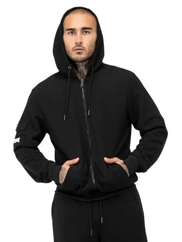 Produktbild: Lonsdale Herren Rosslea Trainingsanzug, Schwarz/Weiß, XXXL