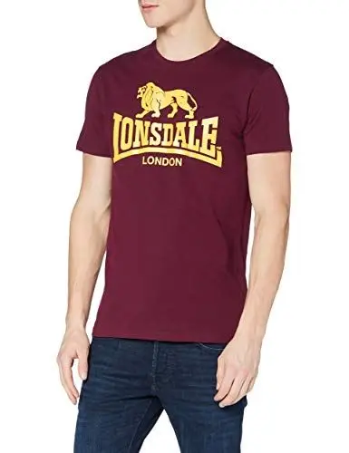Produktbild: Lonsdale London Herren T-shirt undertrøje logo T shirt tr gerhemd, Blutrot, M EU