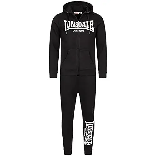 Produktbild: Lonsdale Men's Feeny Trainingsanzug mit Kapuze, Black/White, XL