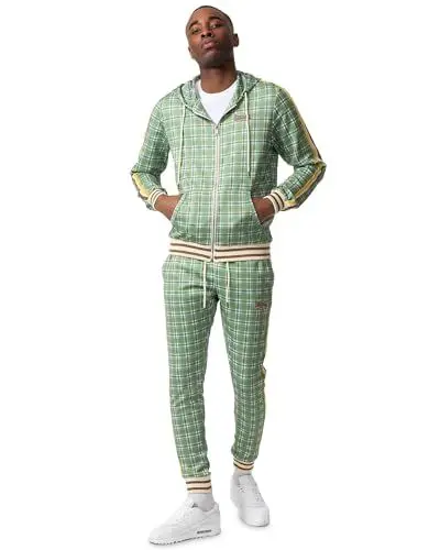 Produktbild: Lonsdale Men's LITTLESTONE Trainingsanzug, Green/Yellow/Ecru, XL