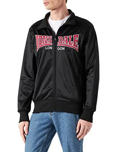 Produktbild: Lonsdale Men's POLKERRIS Tricot Jacke, Black/Dark Red/Silver Grey, XXL