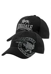 Produktbild: Lonsdale Unisex Leiston Double Pack Cap, Schwarz, Einheitsgröße EU