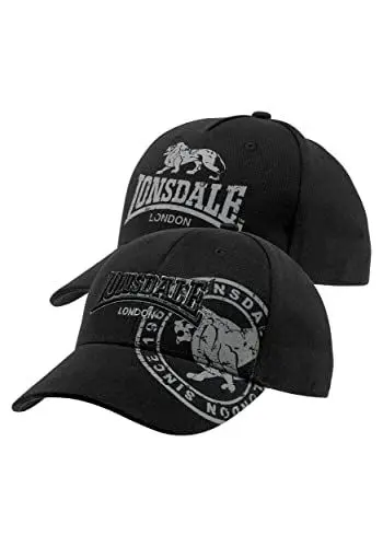 Produktbild: Lonsdale Unisex Leiston Double Pack Cap, Schwarz, Einheitsgröße EU