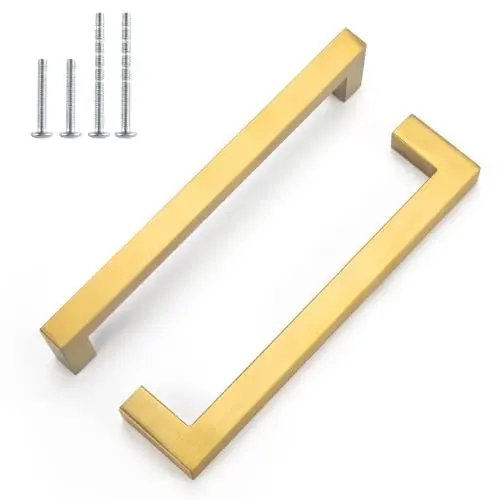 Produktbild: LONTAN 10 Stück Griffe Gold 160mm Schrankgriffe Möbelgriffe für Küchenschränke Küchengriffe Schubladengriffe Edelstahl Messing