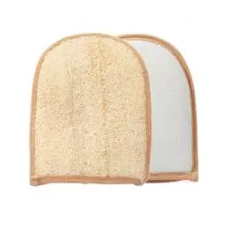 Produktbild: Loofahcrafts Peeling Handschuh natürlicher ägyptischer Luffa-Peelinghandschuh Waschhandschuh Rückseite aus Baumwolle Badeschwamm Luffagurke Luffakürbis Körper DuscheWäscher Peelingschwamm Luffah Natur
