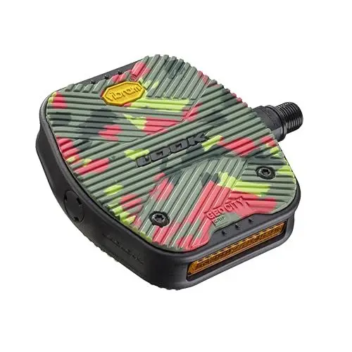 Produktbild: LOOK Cycle - Geo City Grip Fahrrad Pedale - Anti-Rutsch Flat Pedale - Innovative Activ Gummi Oberfläche - Premium Hochleistungs Fahrradpedale für Cityräder - Crazy Camo