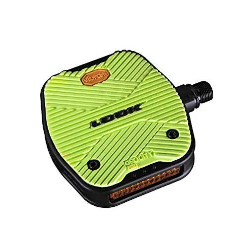 Produktbild: LOOK Cycle - Geo City Grip Fahrrad Pedale - Anti-Rutsch Flat Pedale - Innovative Activ Gummi Oberfläche - Premium Hochleistungs Fahrradpedale für Cityräder - Limone