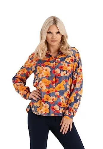 Produktbild: LOOK made with love Damenbluse Vittoria Look Damenbluse mit gemalten Blumen, Mehrfarbig, M