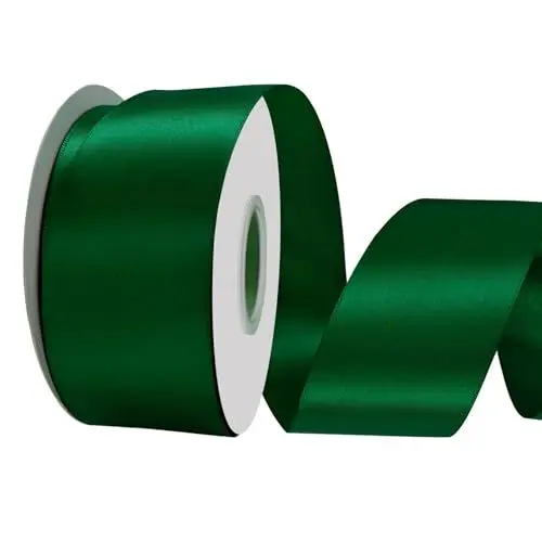Produktbild: LoomJoyz Doppelseitige 50mm Grüne Satinband 45 Meter Satinband Ideal für Geschenkverpackung Blumenstrauß Handwerk Hochzeiten Blumenarrangements Bögen