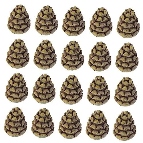Produktbild: LOORGVEL 20 Stück Teiliges Künstliche Tannenzapfen Weihnachtsdeko Langlebig Sicher DIY Bastelzubehör für Wohnzimmer Schlafzimmer Küche Festliche Handwerksdekoration