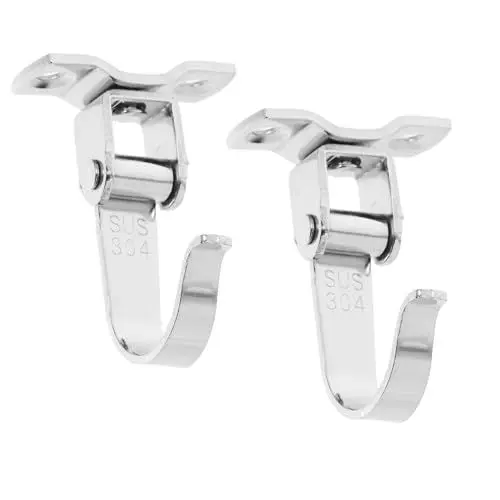 Produktbild: LOORGVEL 2 Stk Haken Schwere Decke Doppelt Doppeldecke Beute Trockenbaudecke Deckenhänger Für Den Außenbereich Ringdecke Deckenbehang Rostfreier Stahl Silver