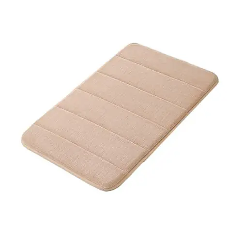 Produktbild: LOORGVEL rutschfeste Fleece Badematte mit Memory Schaum Khaki Wasserabsorbierend Maschinenwaschbar für Badezimmer Schlafzimmer und Wohnzimmer