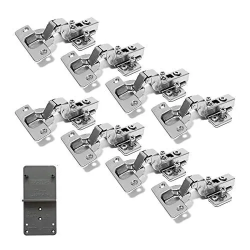 Produktbild: LOOTICH 110 Grad Innenanschlag 35mm Soft Close Hydraulisch Scharniere Scharnier mit Dämpfer Topfscharnier für Küchenschrank Kleiderschrank Schranktür Möbel 8 Stück