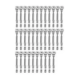 Produktbild: LOOTICH Exzenter Möbelverbinder-Set Exzenterbeschlag Ø15mm Einschraubdübel mit Abdeckrand M6x40mm und Eindrehmuttern M6 für Möbel Kabinett Schrank-Verbinder Komplett 34 Set