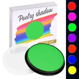 Produktbild: LOPHE UV Kinderschminke Set, 30g Neon UV Bodypainting Kinder, Waschbar Theaterschminke Körperfarbe, Gesichtsfarbe Kinderschminke für Make up Karneval & Halloween (7# Fluoreszierendes Grün)