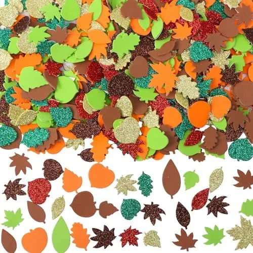 Produktbild: LOPOTIN 500STK Herbstblätter Deko Blätter Herbst Aufkleber Basteln Laternen Bastelset Verschiedene Herbstblatt Sticker Herbstbasteln Deko Autumn Aesthetic für Erntedankfest Fall Halloween