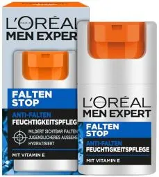 Produktbild: L'Oréal Men Expert Gesichtspflege gegen Falten für Männer, Anti-Aging Feuchtigkeitscreme gegen Hautalterung und Augenringe, Gesichtscreme für Herren mit Vitamin E, Falten Stop, 1 x 50 ml