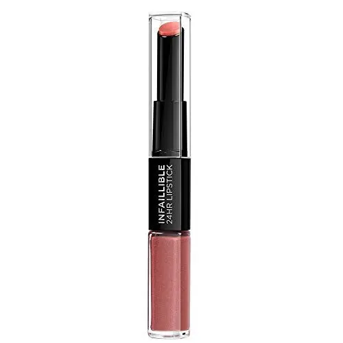 Produktbild: L'Oréal Paris 2in1 Lippenstift und Lippenpflege-Balsam für volle Lippen, 24h Halt, Infaillible 2-Step, Nr. 312 Incessant Russ, 1 x 5,6 ml