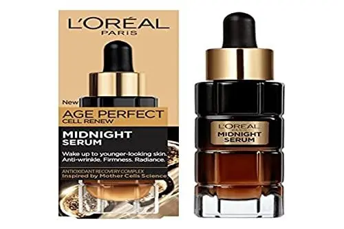 Produktbild: L'Oreal Paris Cell Renew Midnight Serum, Age Perfect, Anti-Oxidant Recovery Complex Nachtserum, zielt auf Falten, Festigkeit und Ausstrahlung ab, für verjüngte Haut, 30 ml