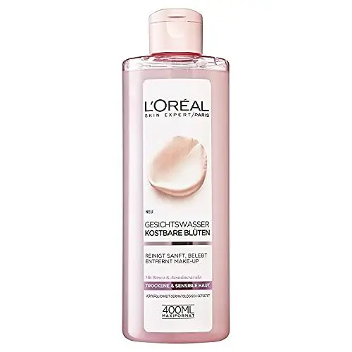 Produktbild: L'Oréal Paris Gesichtswasser für Frauen: befreit die Haut von Unreinheiten und sorgt für eine reine, weiche und frische Haut mit Rosen- und Jasminextrakten, Kostbare Blüten, 1x 400ml