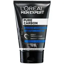 Produktbild: L'Oréal Men Expert Gesichtspeeling gegen unreine Haut für Männer, Face Scrub gegen Mitesser und Pickel Unreinheiten, Herren Cleanser für das Gesicht mit Peeling Partikeln, Pure Carbon, 1 x 100 ml