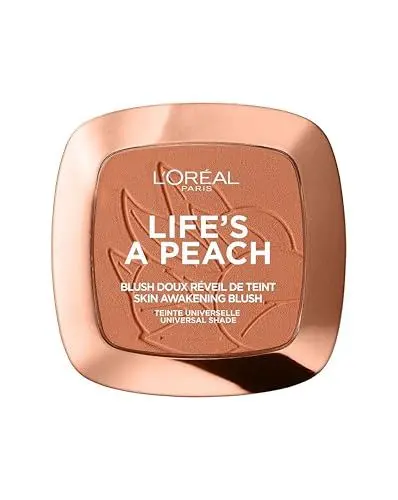 Produktbild: L'Oréal Paris Rouge Puder mit lichtreflektierenden Pigmenten für einen pfirsichfarbenen Glow, Life's a Peach Blush, Nr. 01 - Life's a Peach, 1 x 9 g