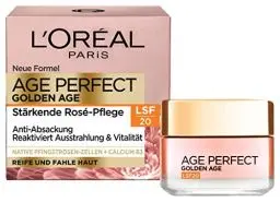 Produktbild: L'Oréal Paris Rosé Tagespflege LSF 20 für Frauen, für eine ebenmäßige & strahlende Haut & rosig frische Ausstrahlung mit Pfingsrosen-Zellen, Calcium und Vitamin B3, Age Perfect Golden Age1x 50ml
