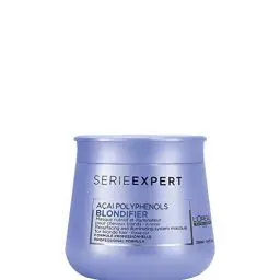 Produktbild: L'Oréal Professionnel Paris Serie Expert Blondifier Maske, schützende Haarkur für blondes & naturblondes Haar, verleiht Glanz, nährende Haarpflege mit Açaibeeren, Intensivkur, 250 ml, Geruchlos