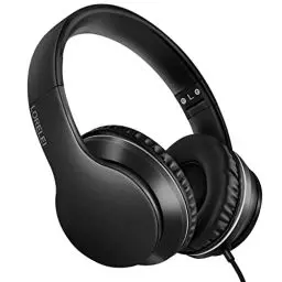 Produktbild: LORELEI X6 Over-Ear Headphones with Microphone, Lightweight Foldable & Portable Stereo Bass Headphones with 1.45M No-Tangle, Wired Headphones for Smartphone Tablet MP3 / 4 (Space Black)