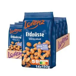 Produktbild: Lorenz Snack World Erdnüsse würzig-pikant, 14er Pack (14 x 150 g)