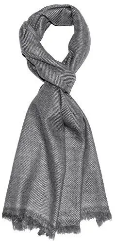 Produktbild: LORENZO CANA Herrenschal 100 % Kaschmir - 30 cm x 180 cm flauschig leichter Kaschmirschal Kaschmirtuch Winterschal Naturfaser grau naturbelassen 7831511