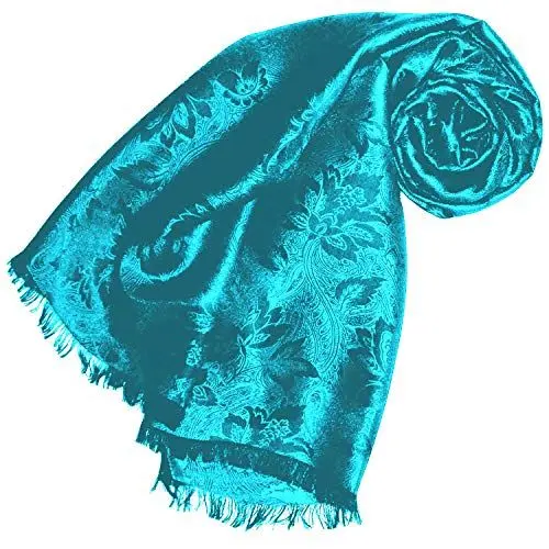 Produktbild: Lorenzo Cana Damen Schal Luxustuch elegant gewebt in Damast Webung florales Paisley Muster aus Viskose mit Seide 55 x 190 cm