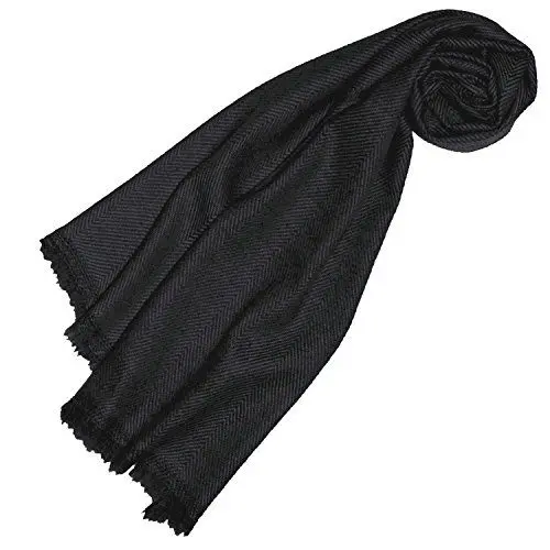 Produktbild: Lorenzo Cana Damen Schal in schwarz 100% Kaschmir flauschig leicht Kaschmirschal Kaschmirtuch Winterschal Naturfaser naturbelassen Fischgrat gemustert modischer Frauenschal 78316