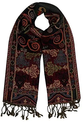 Produktbild: Lorenzo Cana Frauenschal Damenschal Wollschal Schal jacquard gewebt 100% Wolle vom Merino Lamm Mehrfarbig Braun Orange Naturfaser 7858611