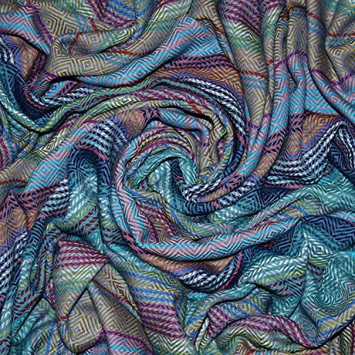 Produktbild: Lorenzo Cana High End Luxus Wolldecke aufwändig Jacquard gewebtes Muster bunt flauschig weich Decke 100% Wolle Wohndecke Sofadecke Wohndecke 96122