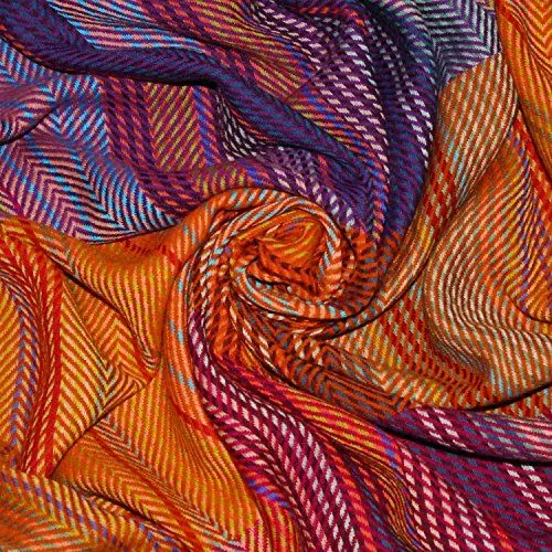 Produktbild: Lorenzo Cana High End Luxus Wolldecke aufwändig Jacquard gewebtes Muster bunt flauschig weich Decke 100% Wolle Wohndecke Sofadecke Wohndecke 96211