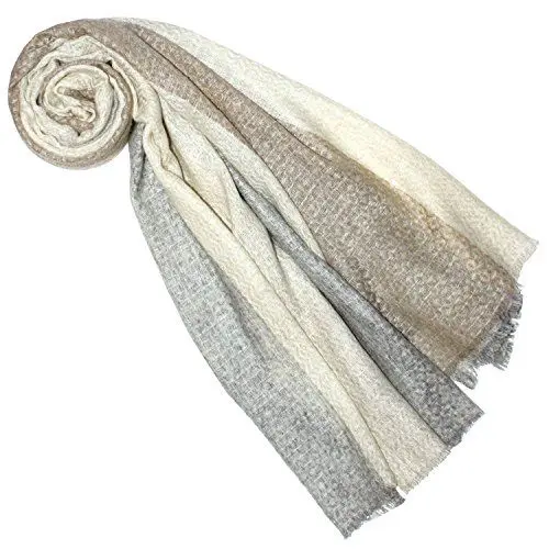 Produktbild: Lorenzo Cana Luxus Pashmina Schal Schaltuch 100% Kaschmir Kaschmirschal Tuch Naturfaser Damenschal Grau Braun Weiss 7828577