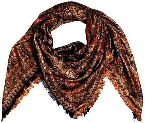Produktbild: Lorenzo Cana XL Luxus Seiden - Stola Tuch Schaltuch jacquard gewebt 100% Seide Paisley Muster Pashmina Seidenschal Seidentuch Braun 7857577