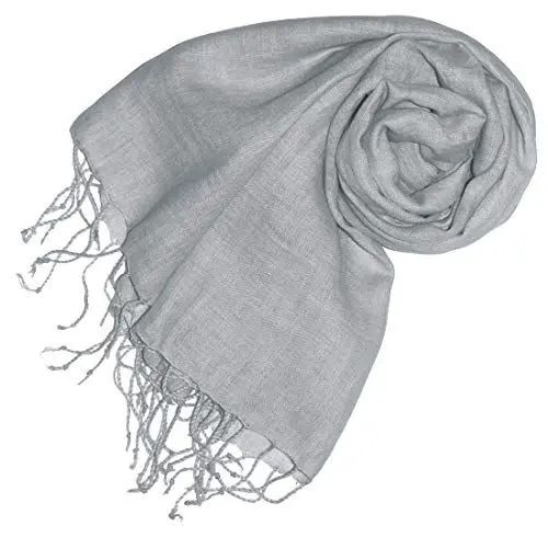 Produktbild: Lorenzo Cana - Damen Schal Leinenschal 100% Leinen grau 52 cm x 180 cm Tuch Naturfaser 93208