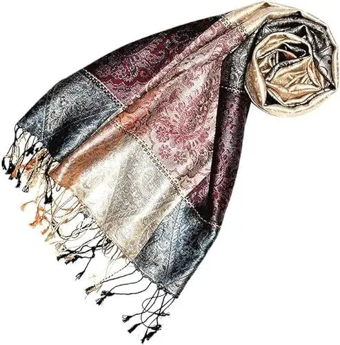 Produktbild: Lorenzo Cana - Echarpe - Imprimé cachemire - Femme 70 x 190 cm Stahlblau-rostrot-gold