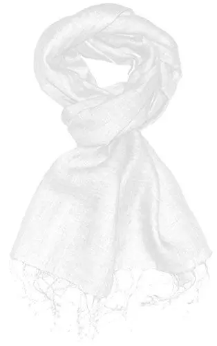 Produktbild: Lorenzo Cana - Herrenschal Schal Tuch Leinenschal 65 x 175 cm 100% Leinen Cremeweiss uni einfarbig Schaltuch - 9307011