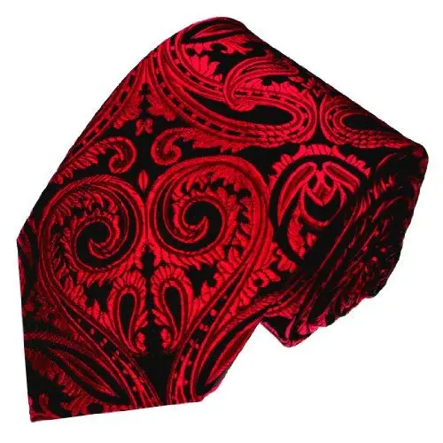 Produktbild: Lorenzo Cana - Rot Schwarz Paisley Krawatte aus 100% Seide - Paisley Barock Muster - 84384