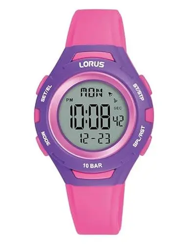 Produktbild: LORUS Mädchen Digital Quarz Uhr mit Silikon Armband R2395PX9