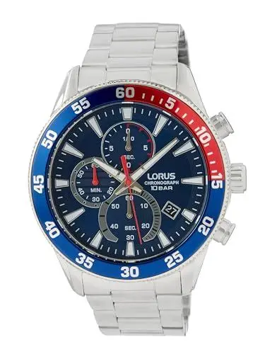 Produktbild: Lorus Herren Analog Quarz Uhr mit Metall Armband RM325JX9, Blau