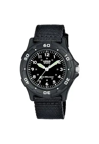 Produktbild: Lorus Kids - Edelstahl und Kunststoff mit Textilband RRX89FX9, Schwarz